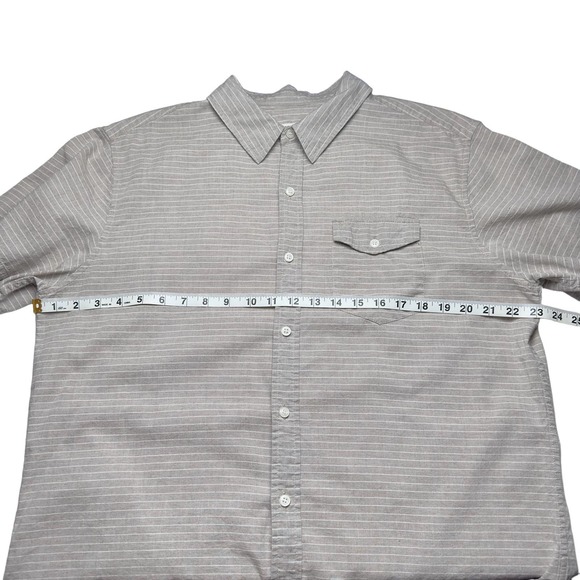 Bridge & Burn | Men | Tan Striped Short Sleeve Button Up Shirt | Size XL - Picture 4 of 11